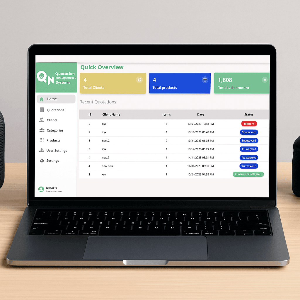 Quotation management system Screenshot 2